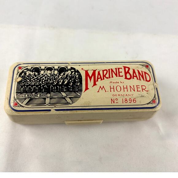 Vintage M. Hohner Marine Band Harmonica Double Reed Diatonic with Case - Picture 7 of 16